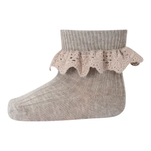 MP Lisa Socks With Lace - Light Brown Melange