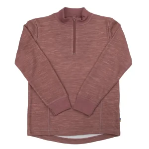 Joha Ull/Bambus Blouse Halfzip Mørk Rosa