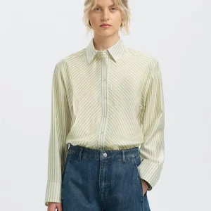 Selected CONNIE LS RELAXED SHIRT egret stripe
