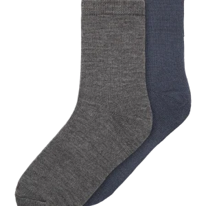 Name it Wak Wool 2pk Sock Dark Grey Melange